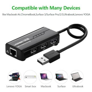מפצל עם 3 כניסות USB עם כניסת רשת מבית Ugreen