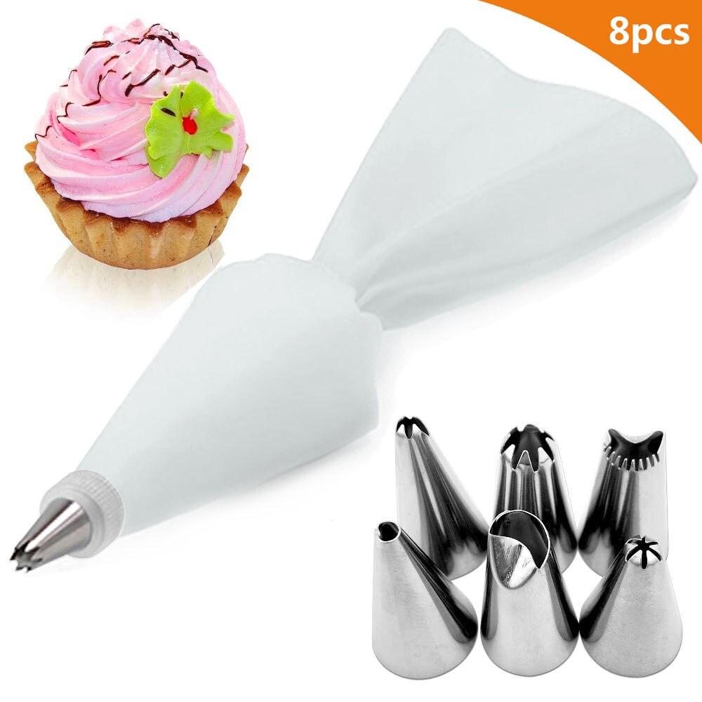 8 Pcs White