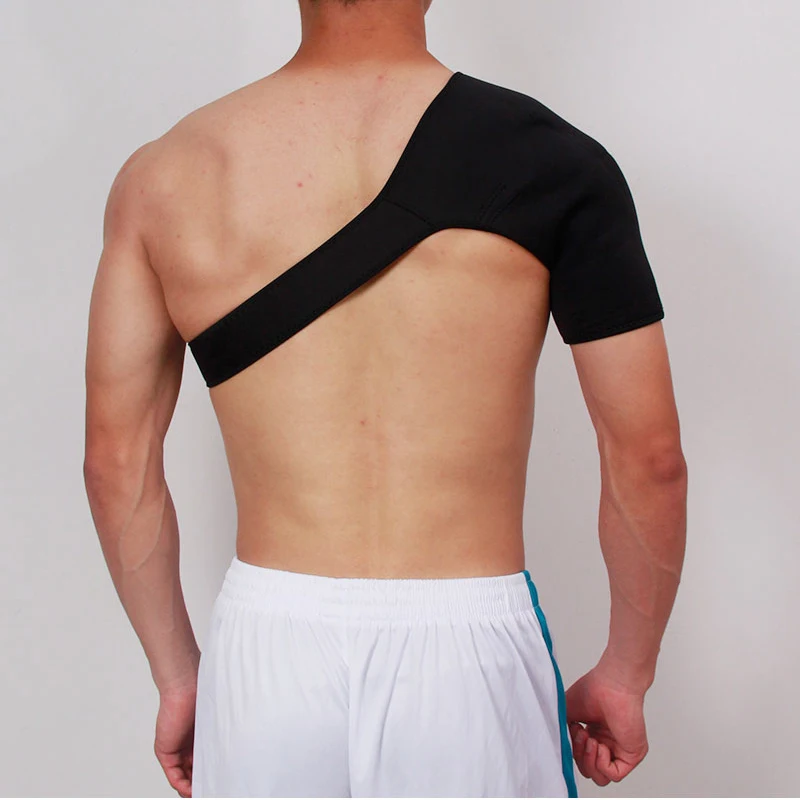 Adjustable Gym Sports Care Single Shoulder Support Back Brace Guard Strap Wrap Belt Band Pads Black Bandage Men & Women Adjustable Gym Sports Care Single Shoulder Support Back Brace Guard Strap Wrap Belt Band Pads Black Bandage Men & Women