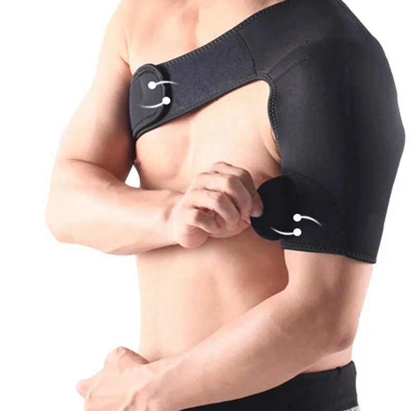 Adjustable Gym Sports Care Single Shoulder Support Back Brace Guard Strap Wrap Belt Band Pads Black Bandage Men & Women Adjustable Gym Sports Care Single Shoulder Support Back Brace Guard Strap Wrap Belt Band Pads Black Bandage Men & Women