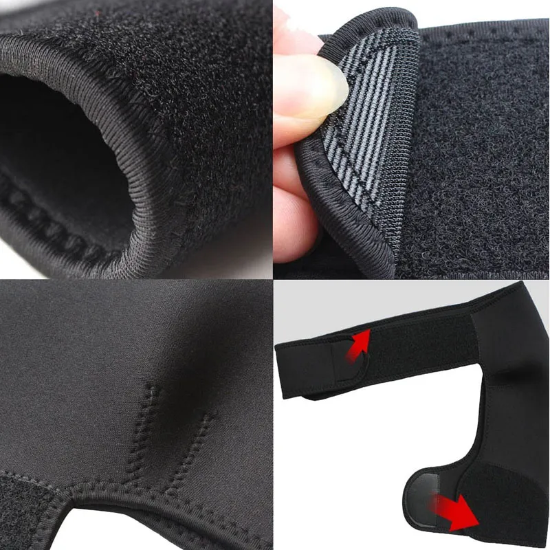 Adjustable Gym Sports Care Single Shoulder Support Back Brace Guard Strap Wrap Belt Band Pads Black Bandage Men & Women Adjustable Gym Sports Care Single Shoulder Support Back Brace Guard Strap Wrap Belt Band Pads Black Bandage Men & Women