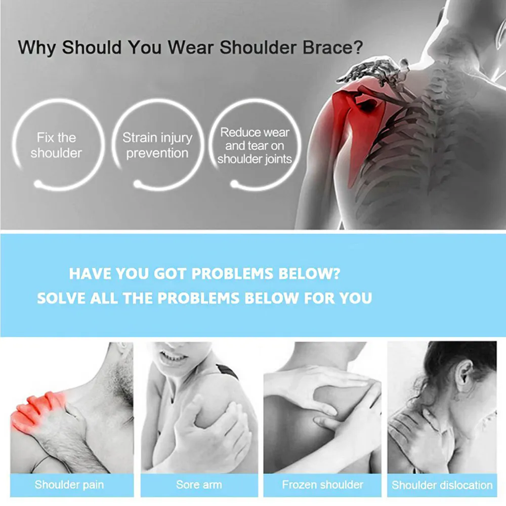 Adjustable Gym Sports Care Single Shoulder Support Back Brace Guard Strap Wrap Belt Band Pads Black Bandage Men & Women Adjustable Gym Sports Care Single Shoulder Support Back Brace Guard Strap Wrap Belt Band Pads Black Bandage Men & Women