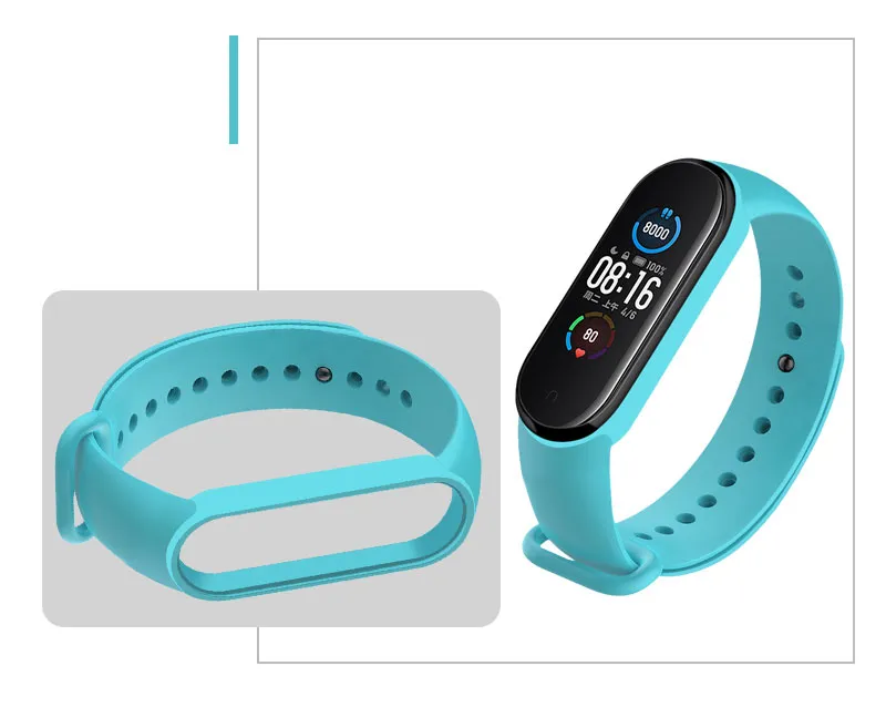 רצועת סיליקון לצמיד הכושר שיאומי Xiaomi Mi Band 5
