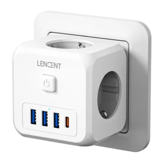 7 ב-1 - מפצל קובייה לתקע מבית LENCENT