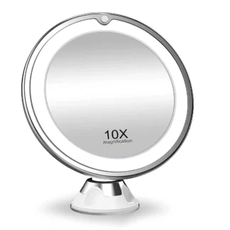מראה מגדילה פי 10 עם ואקום לתלייה ותאורת לד