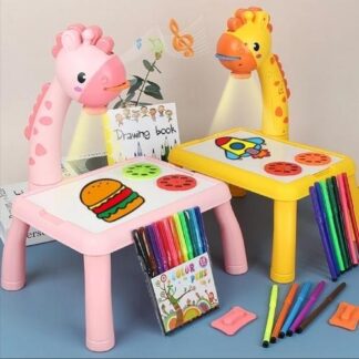 ערכת למידת ציור עם שולחן, מקרן וצבעים לילדים